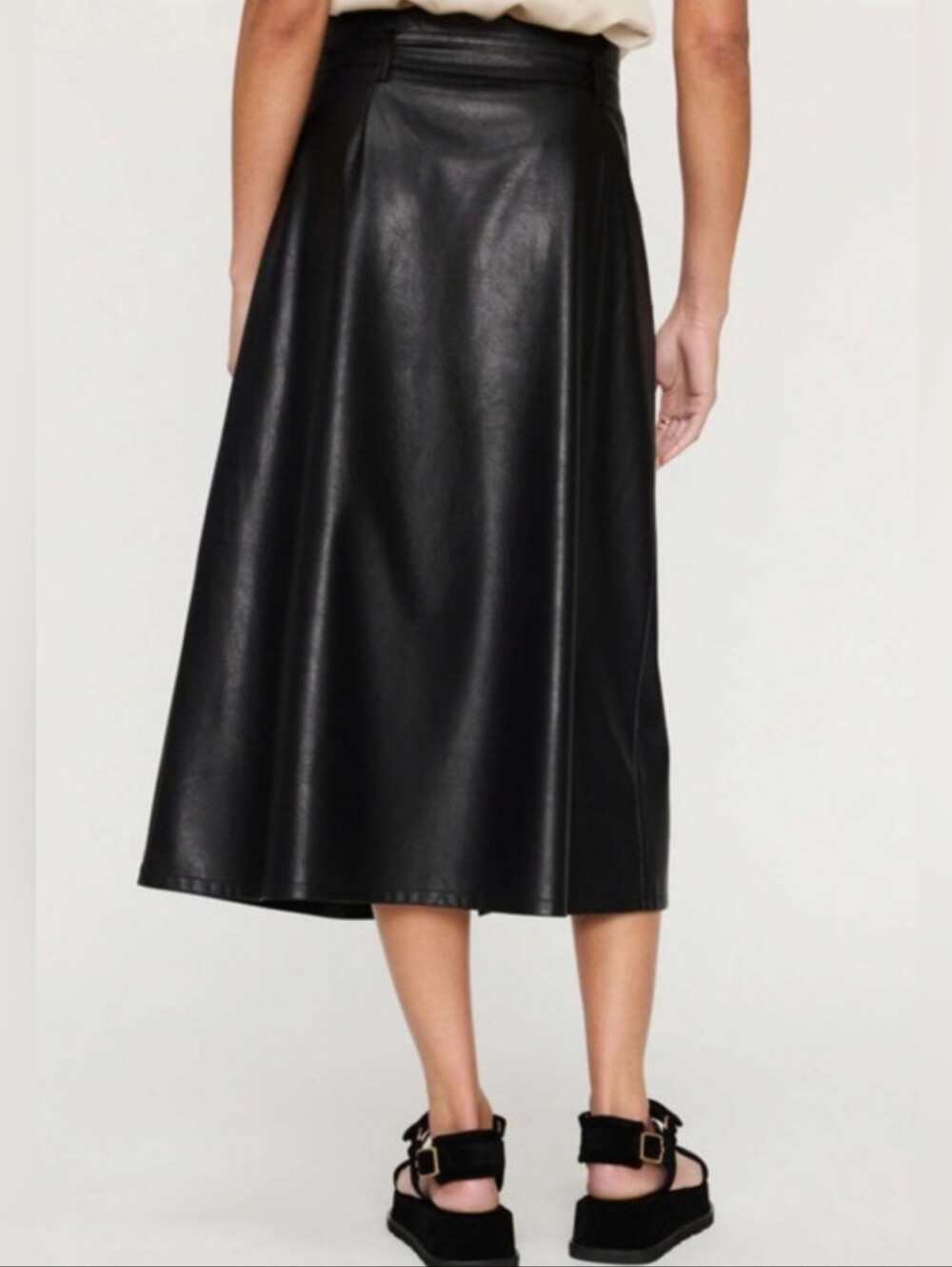 BROCHU WALKER VEGAN LEATHER TEAGAN MIDI SKIRT SZ M - Picture 3 of 13